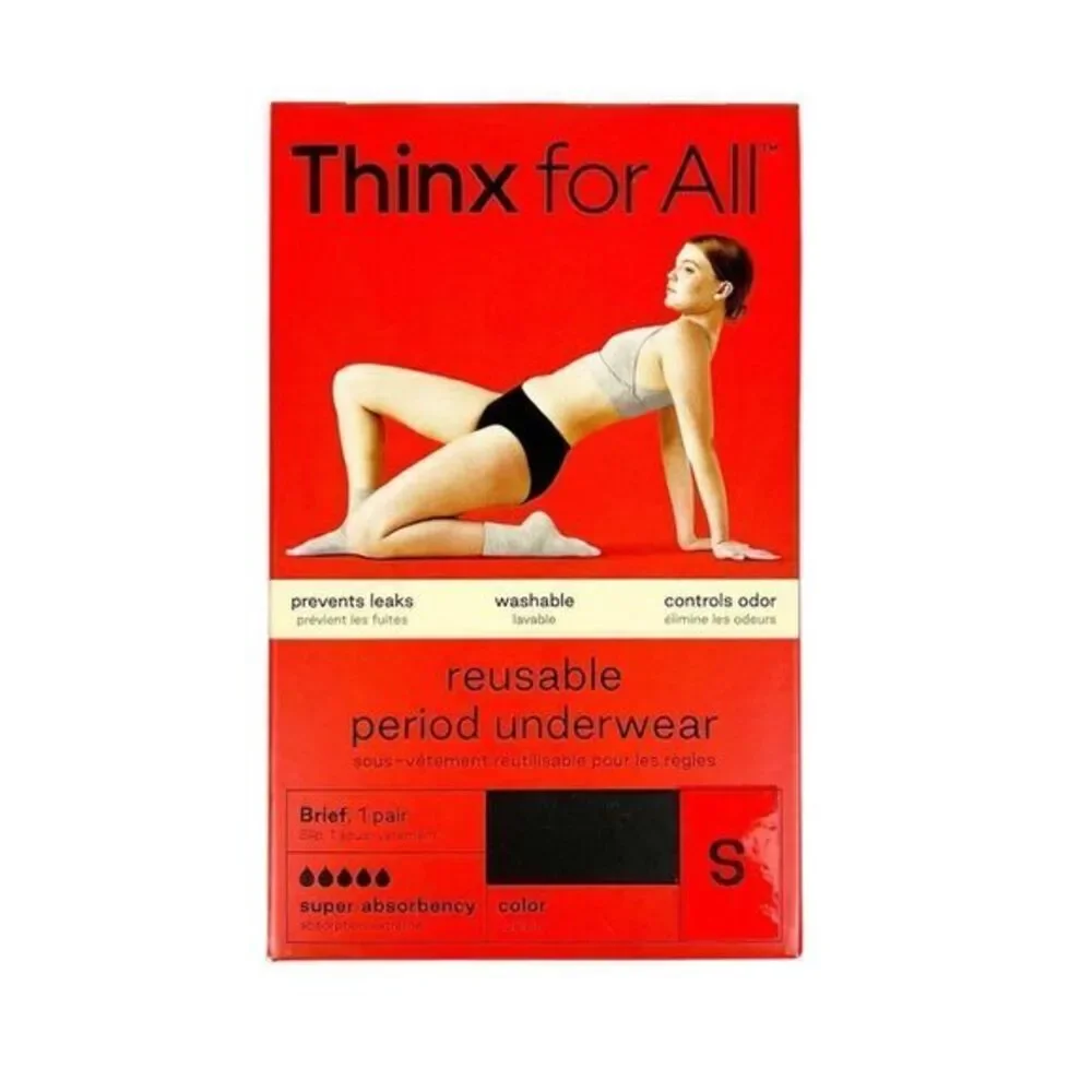 Thinx‎ For All Reusable Period Underwear Super Absorbency Black Size Small